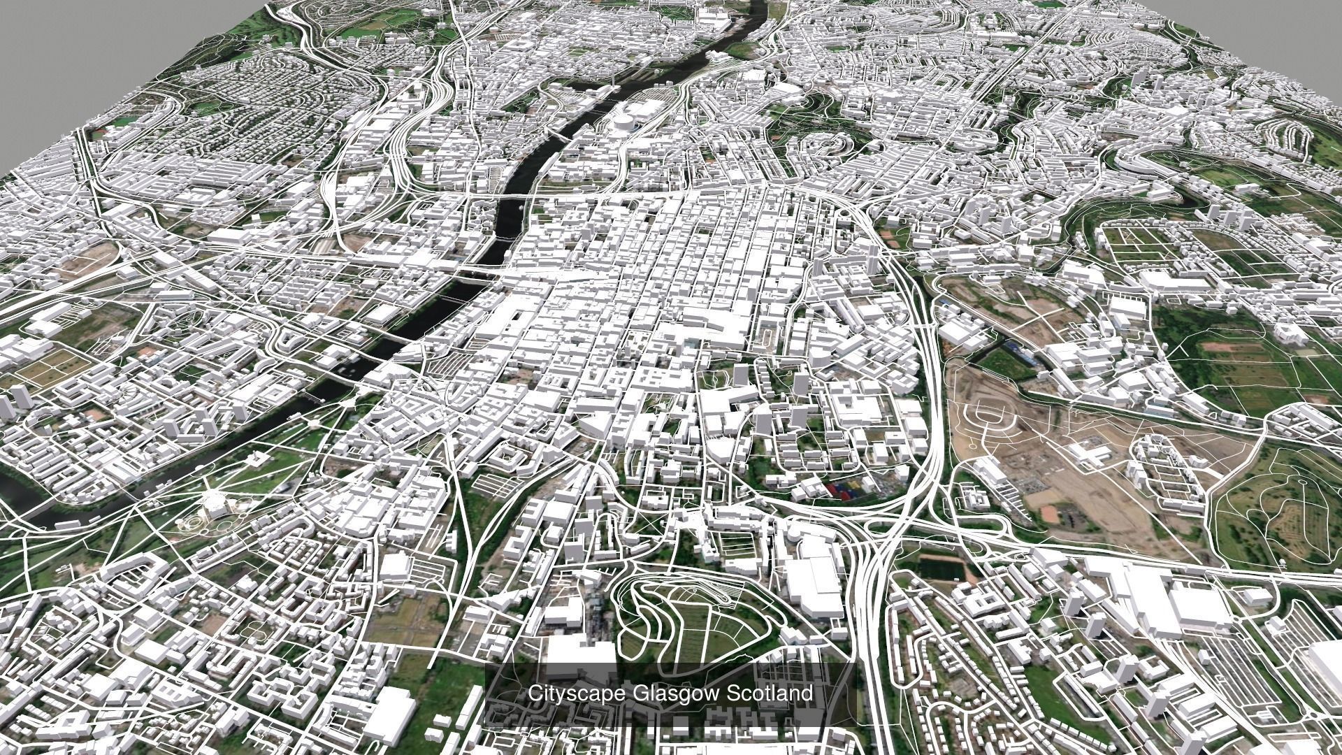 Five cityscapes of Europe Scotland Germany Italy Poland Croatia 3D Model Collection_7