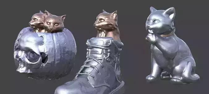 Halloween pumpkin with cats 3 designs