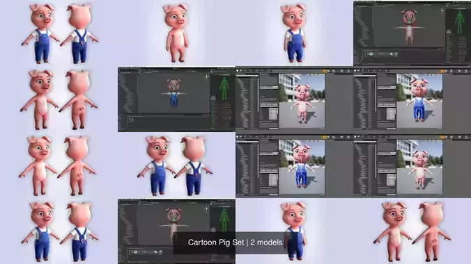 Cartoon Pig Set