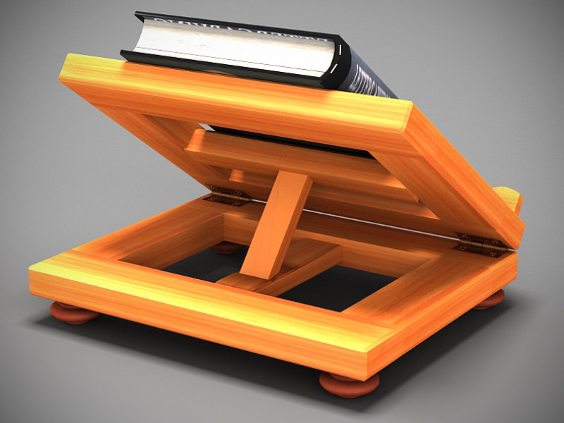 Book on lectern 3D model_5