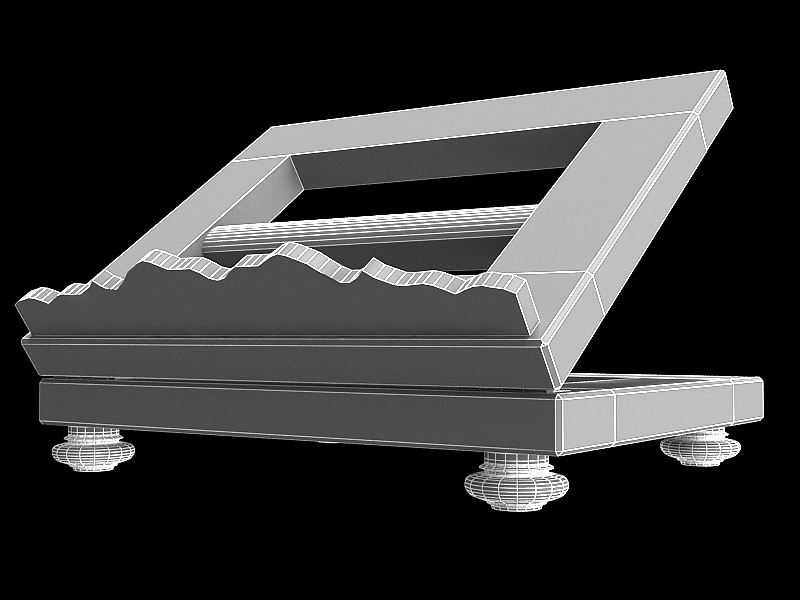 Book on lectern 3D model_7