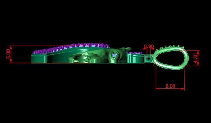 lion pendant 3D print model_15