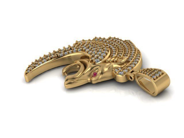 lion pendant 3D print model_8