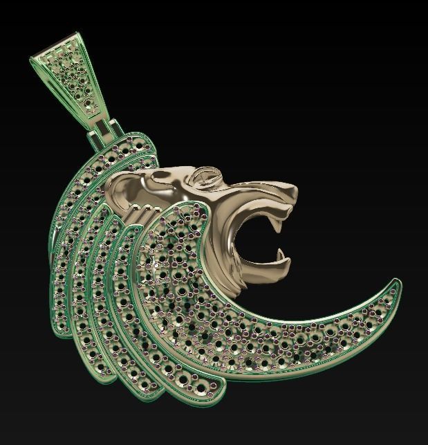 lion pendant 3D print model_17