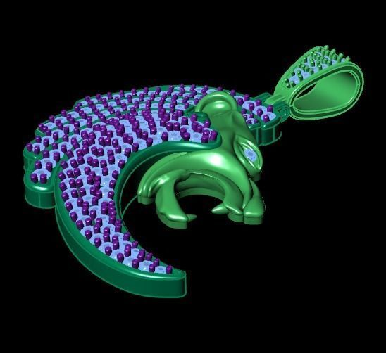 lion pendant 3D print model_16