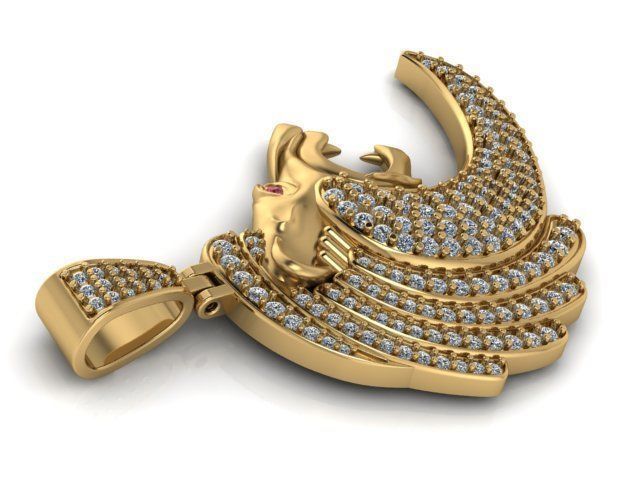 lion pendant 3D print model_12