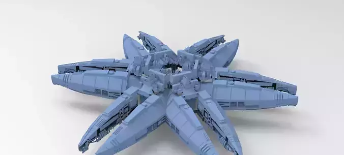 Sci-Fi Flower ring 4 