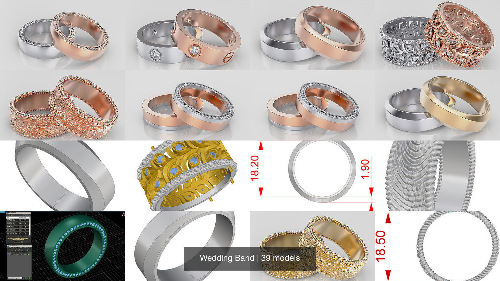 Wedding Band 3D Model Collection_3