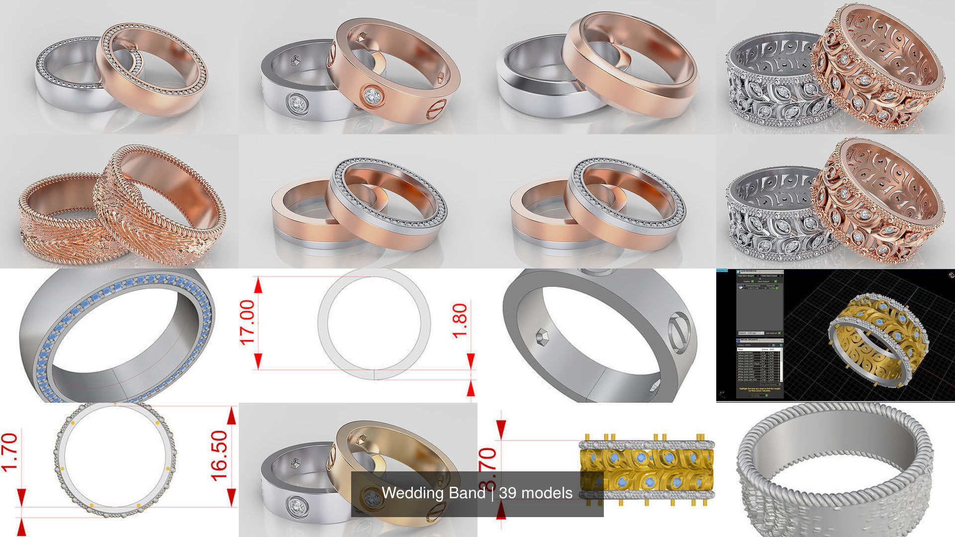 Wedding Band 3D Model Collection_2