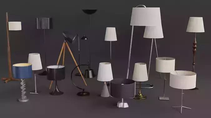 Lamps two wooden floor