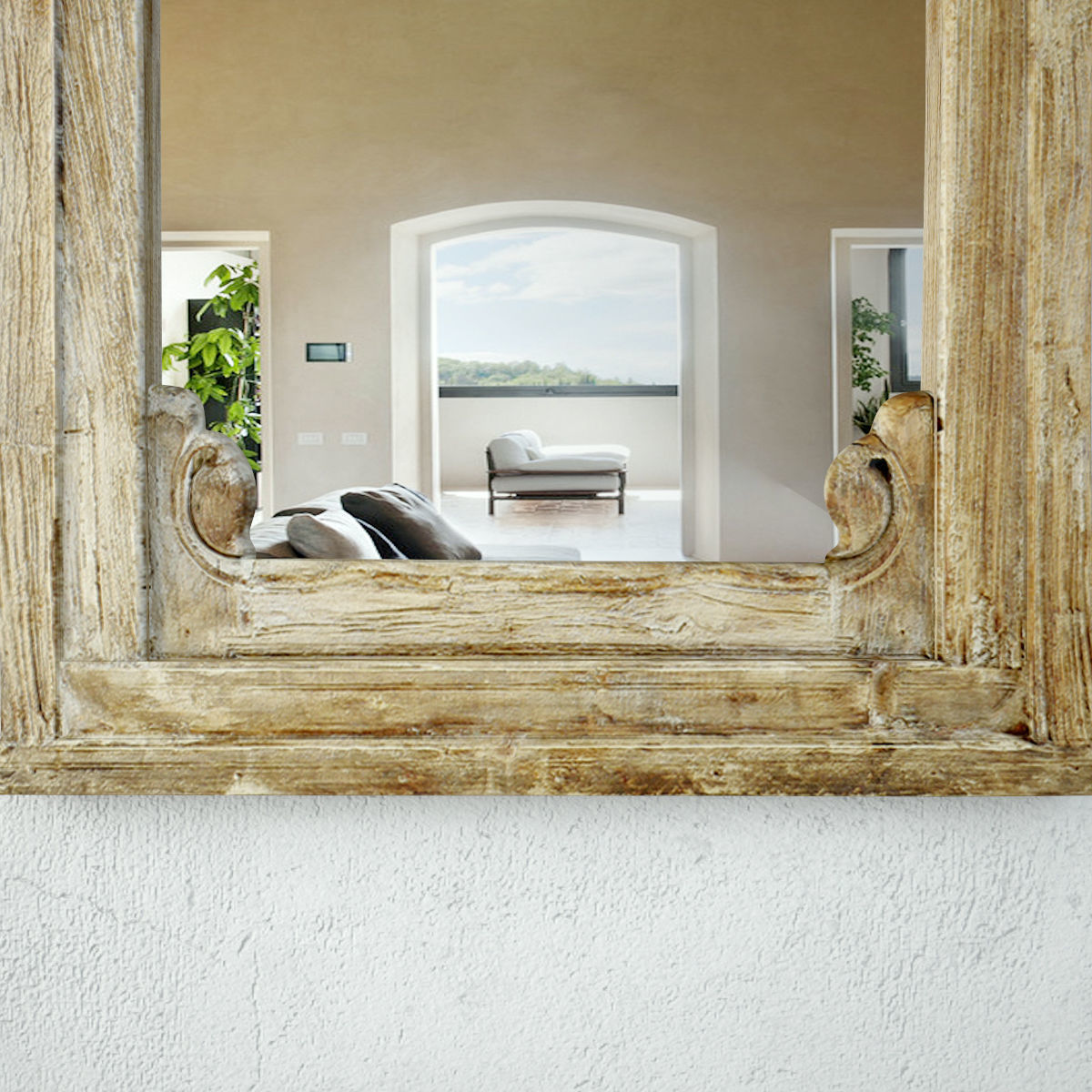 Antique Raja Window Mirror 3D model_5