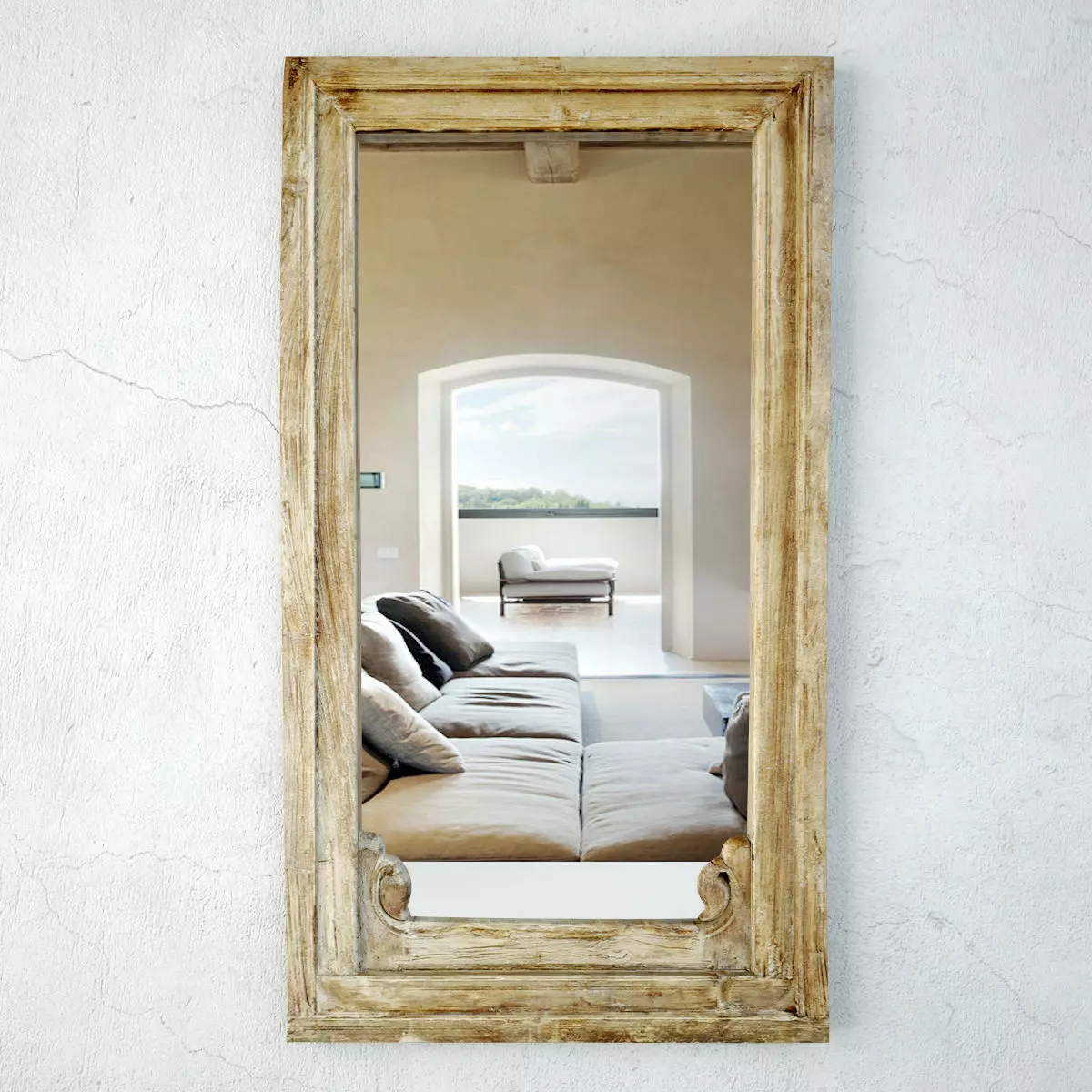 Antique Raja Window Mirror 3D model_0
