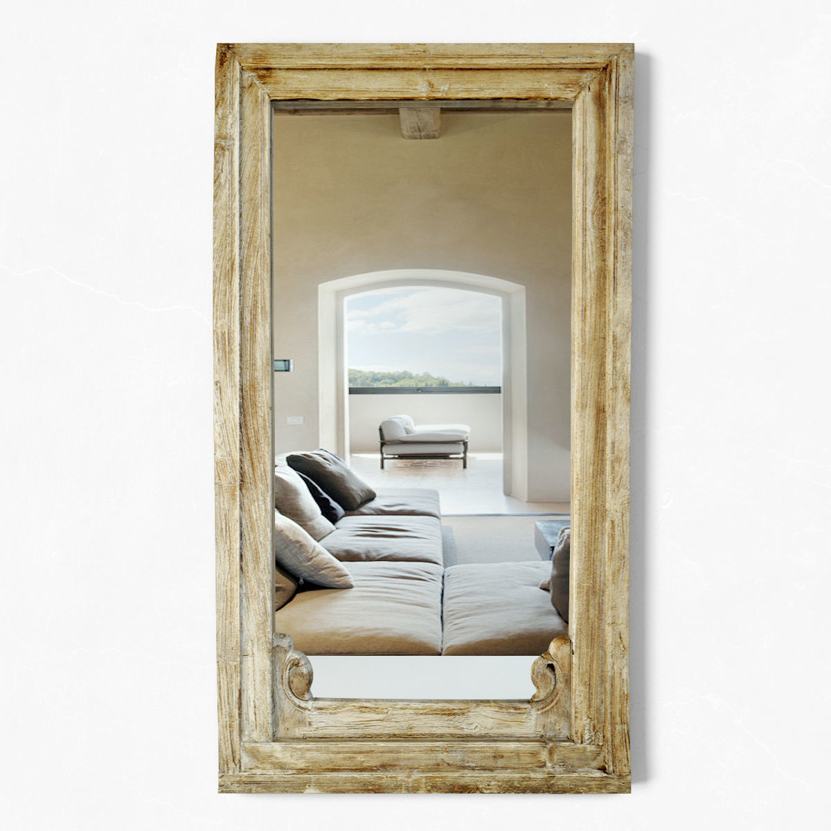 Antique Raja Window Mirror 3D model_1