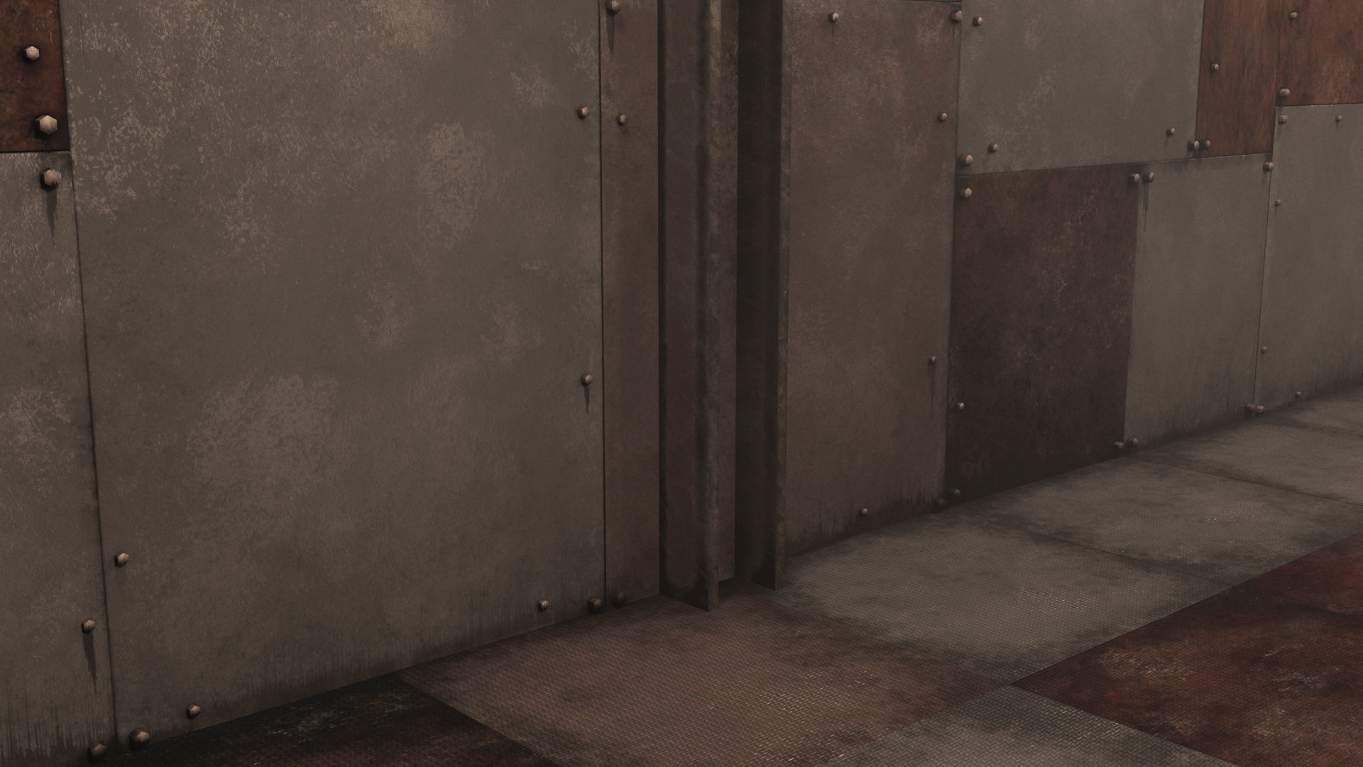 Rust Wall Floor Celling Module Low-poly 3D model_6