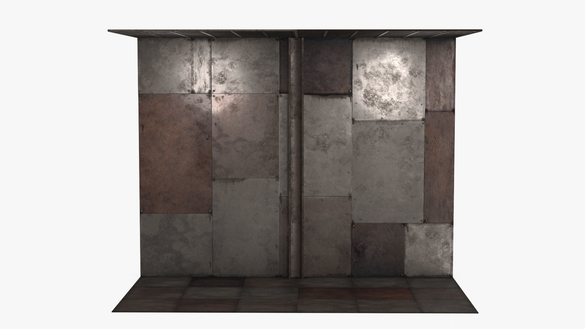 Rust Wall Floor Celling Module Low-poly 3D model_8