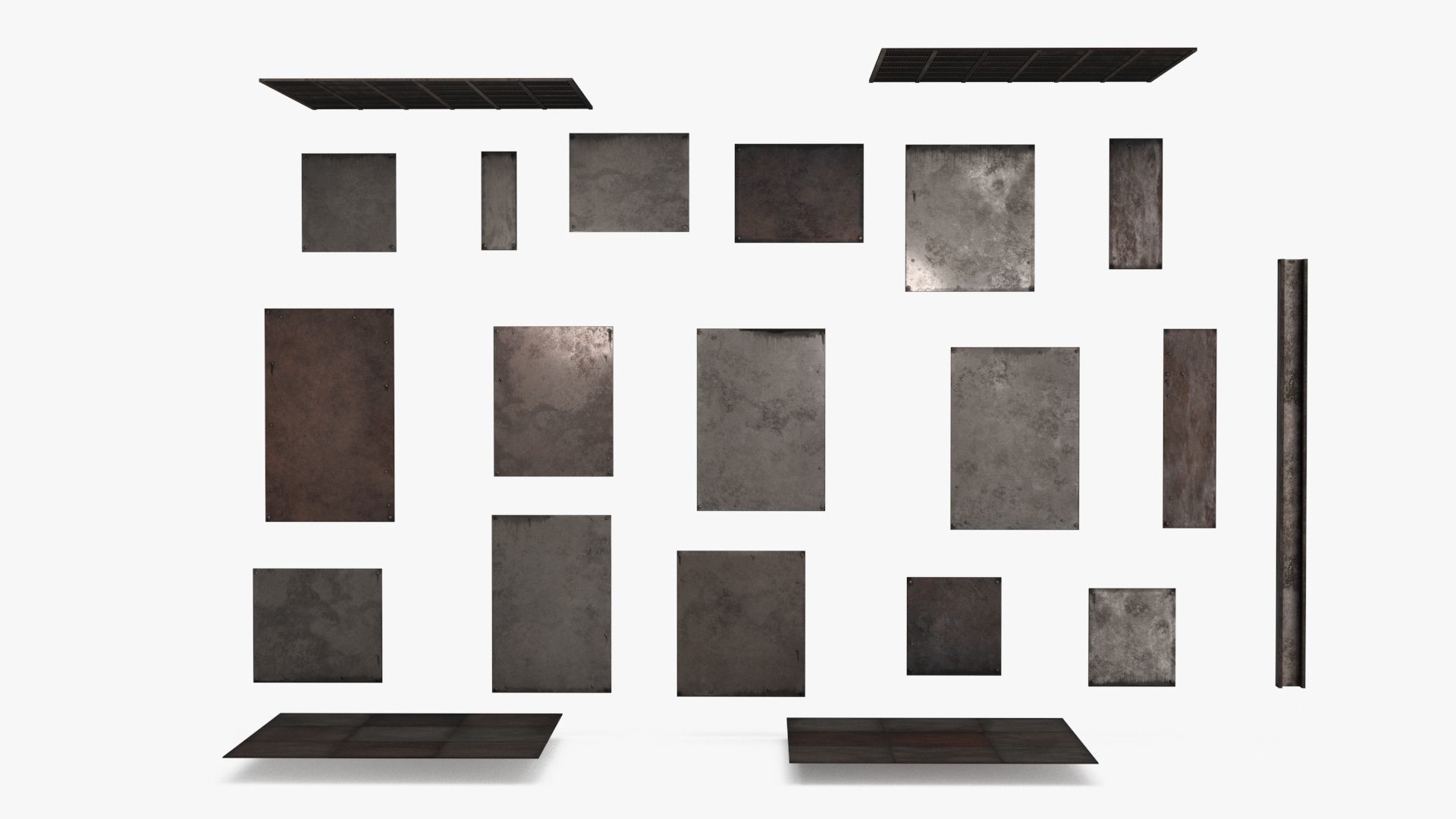 Rust Wall Floor Celling Module Low-poly 3D model_16