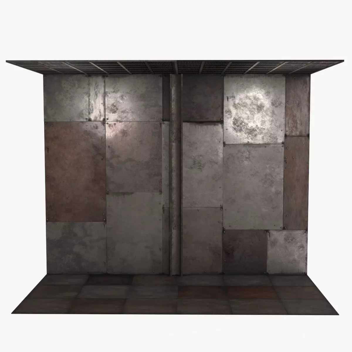 Rust Wall Floor Celling Module Low-poly 3D model_0