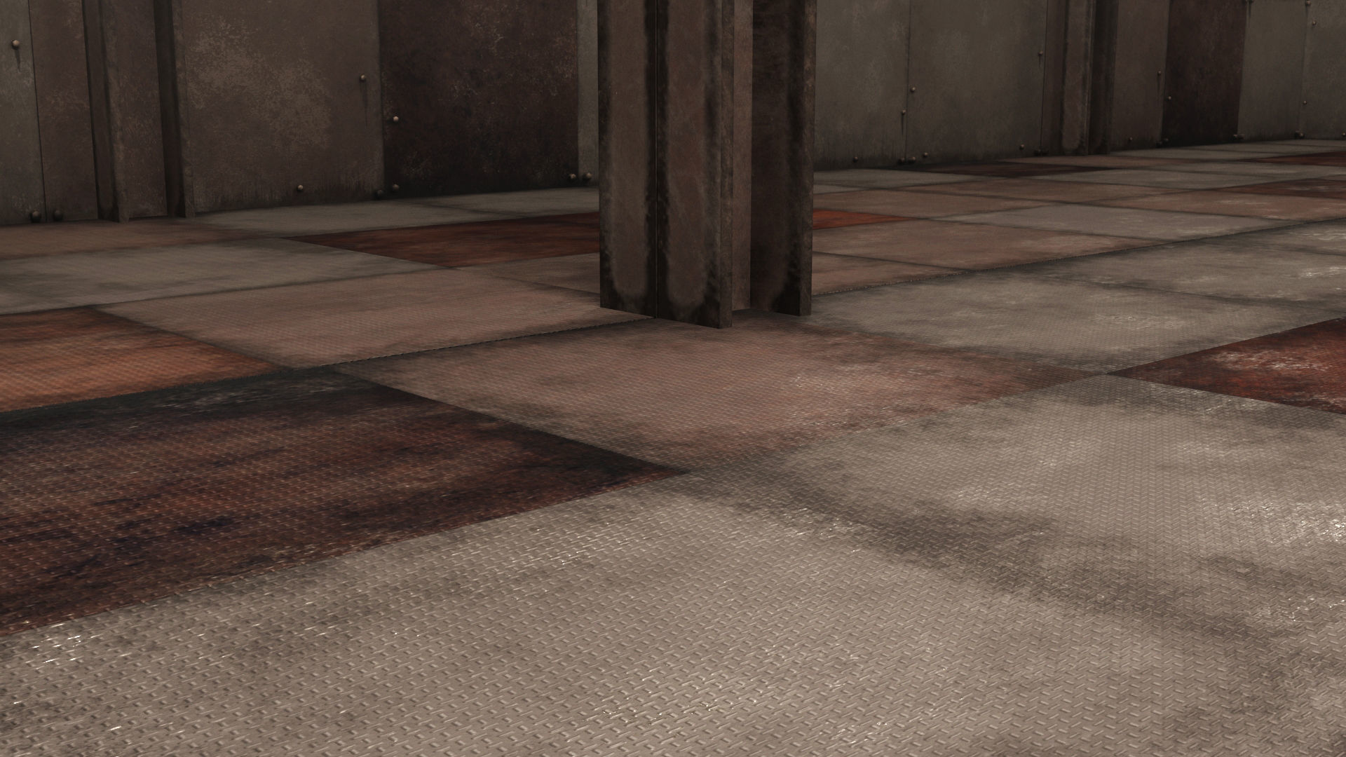 Rust Wall Floor Celling Module Low-poly 3D model_7