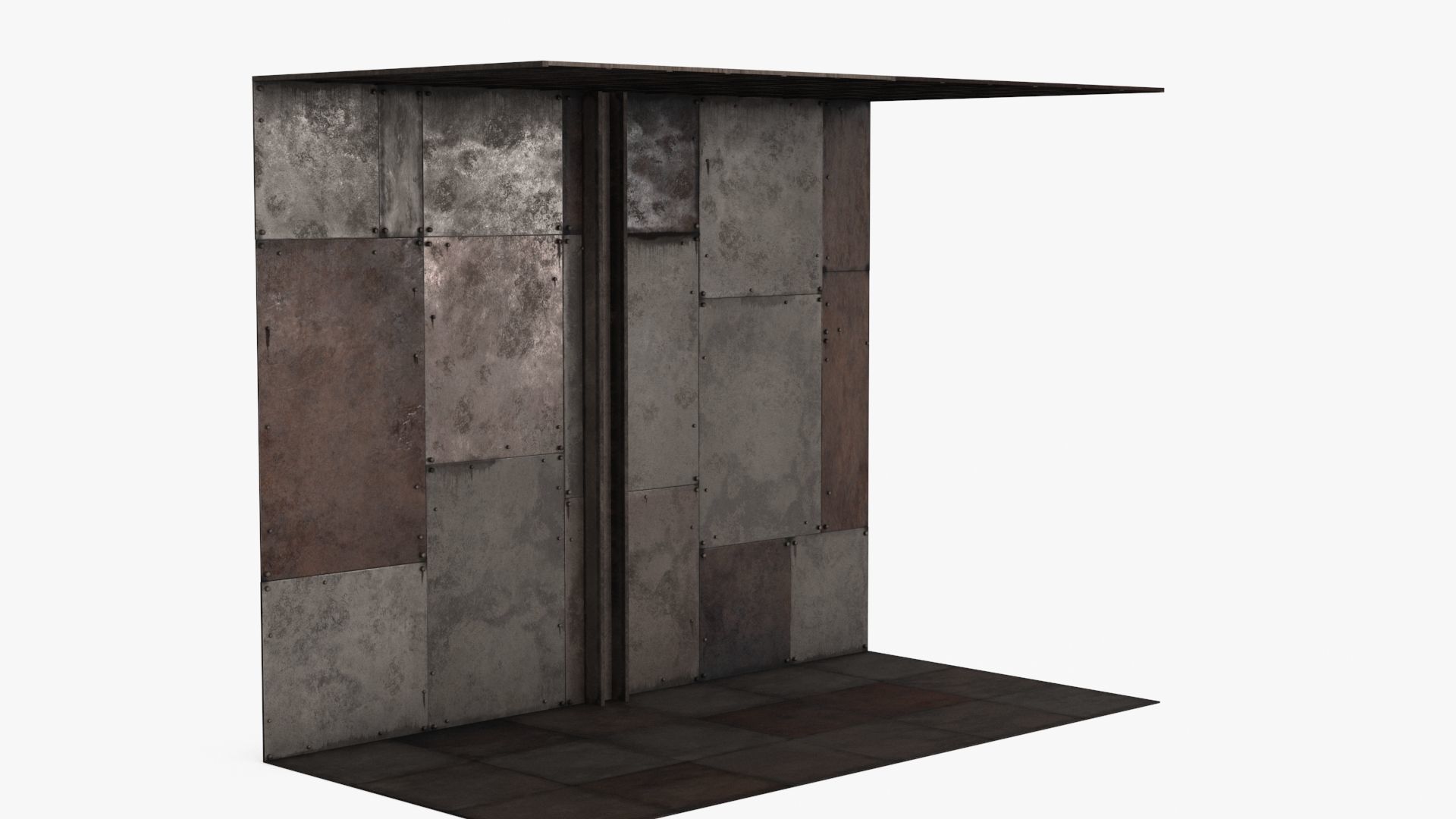 Rust Wall Floor Celling Module Low-poly 3D model_9