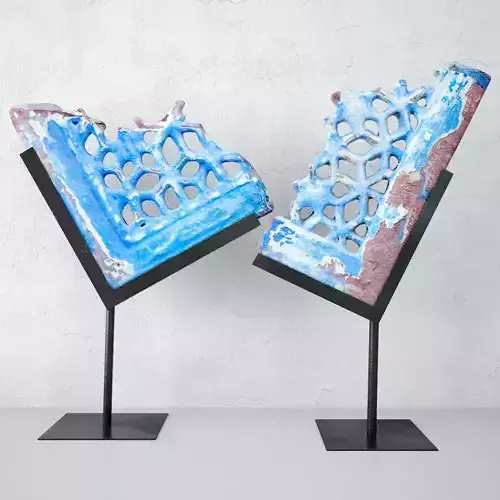 Antique Stone Jali Fragments on Stand