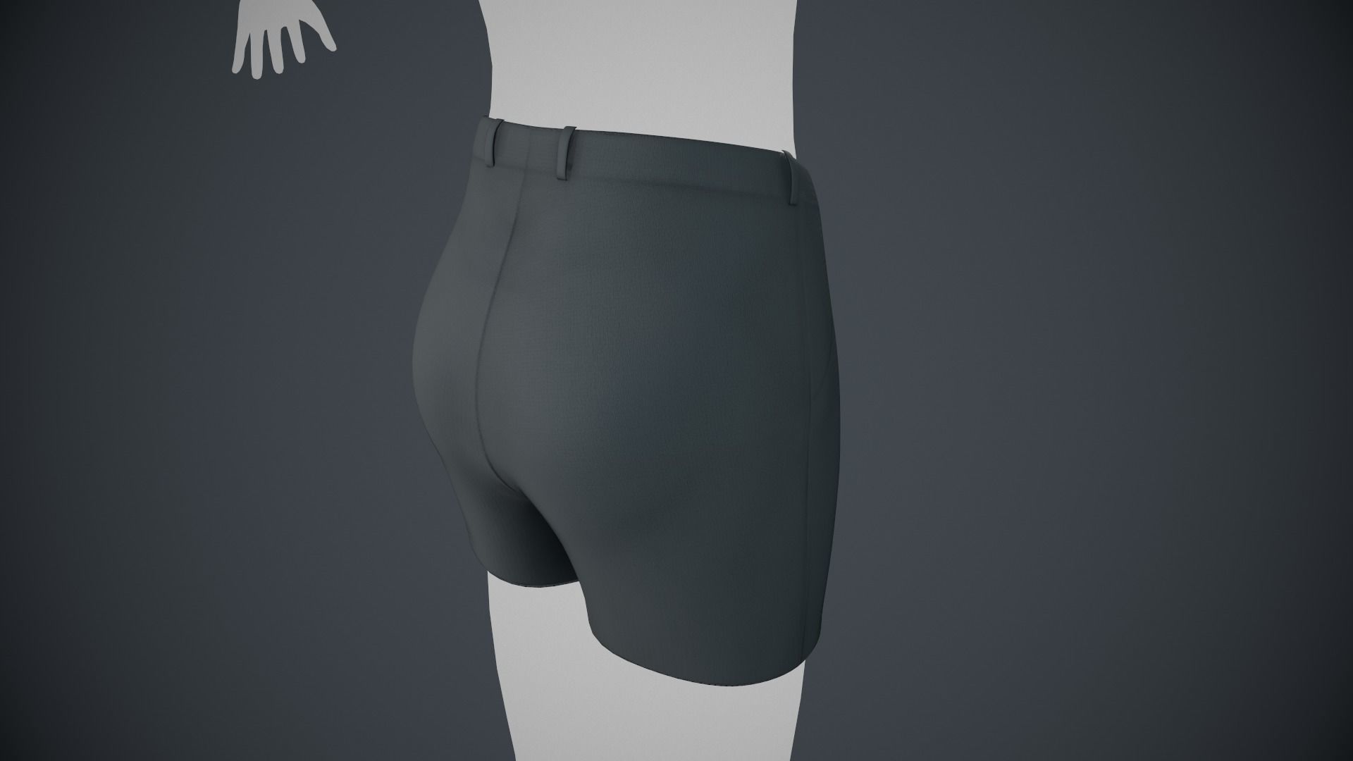 Black Shorts Style 1 Low-poly 3D model_6
