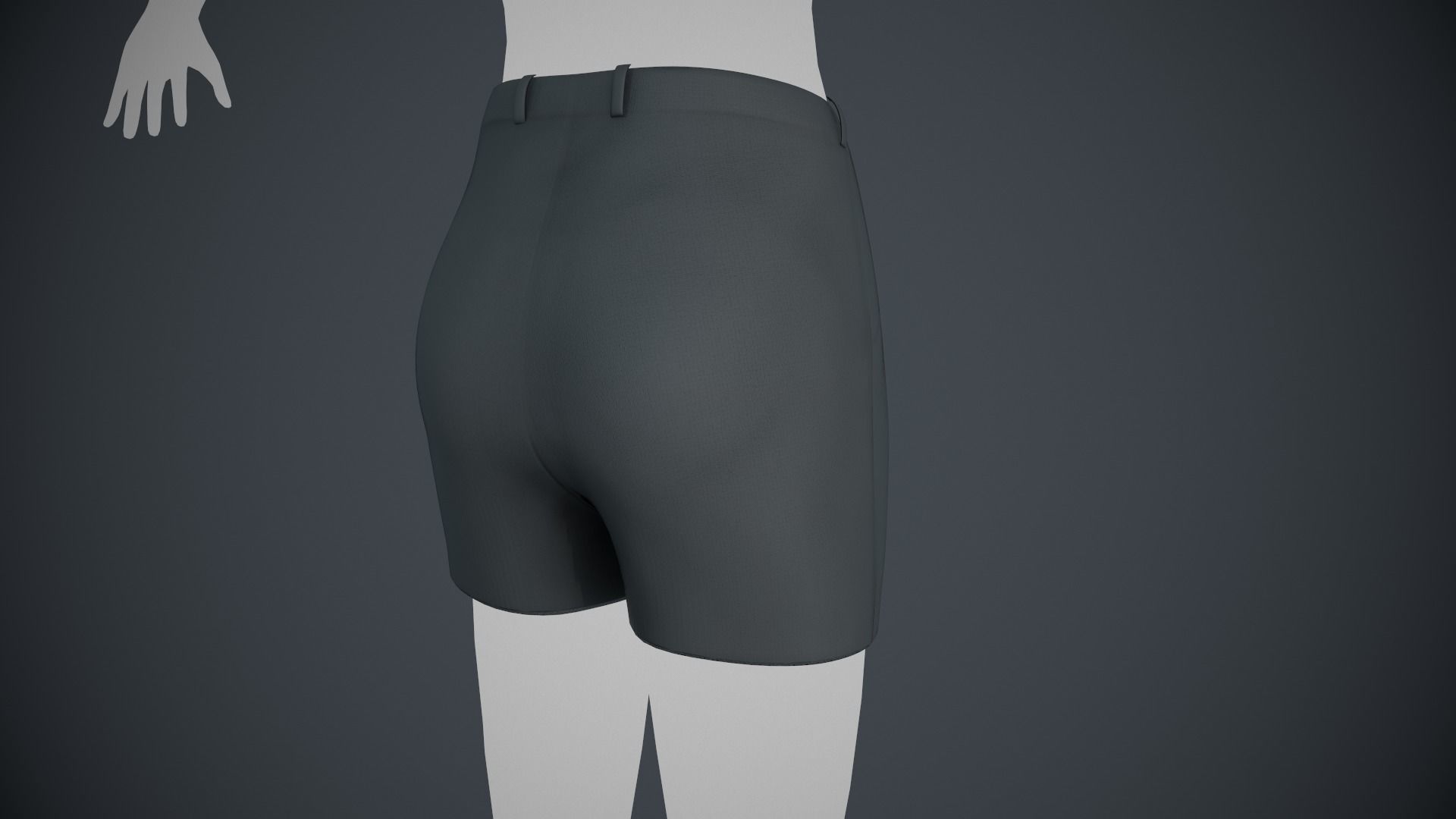 Black Shorts Style 1 Low-poly 3D model_2