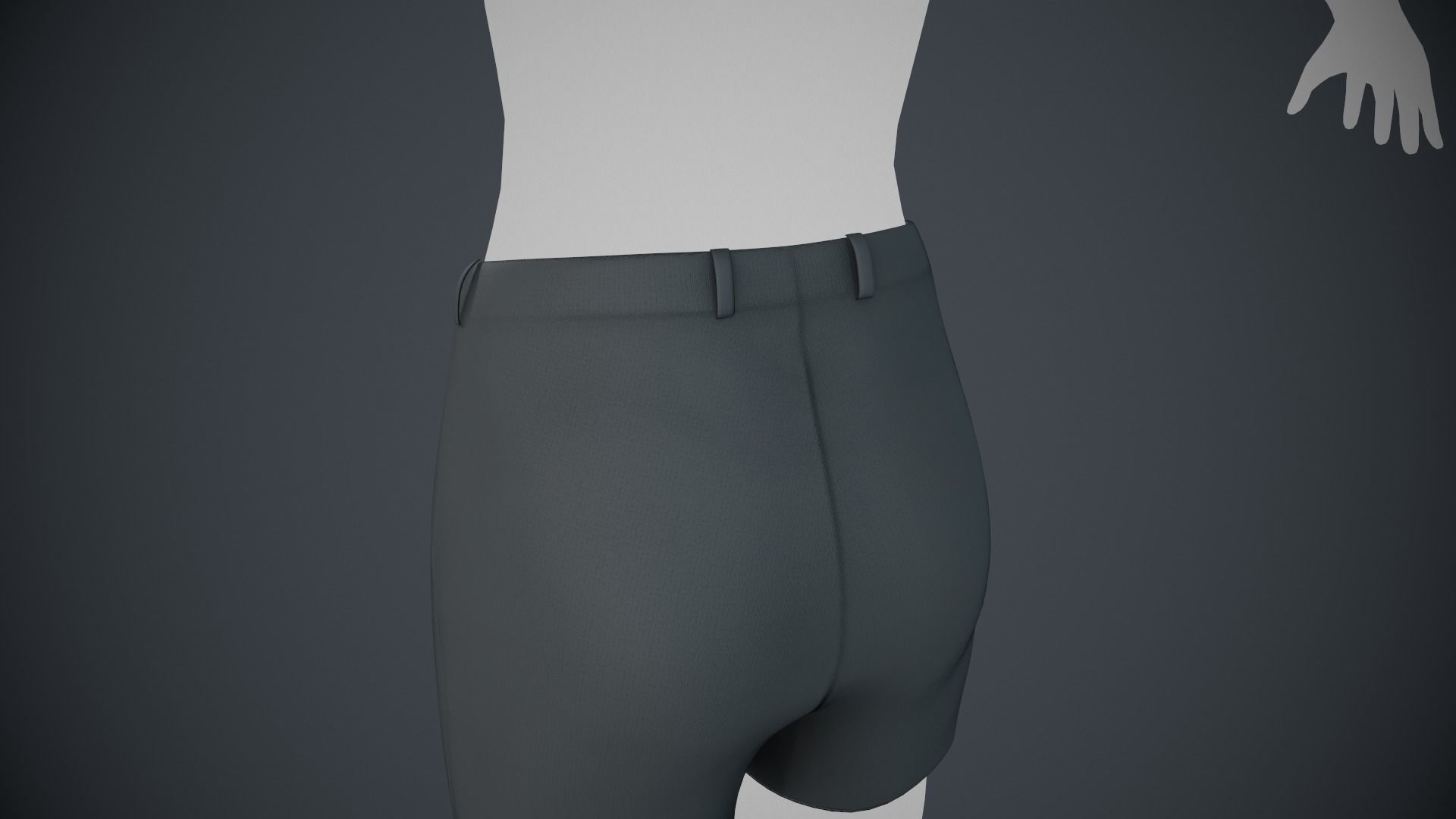 Black Shorts Style 1 Low-poly 3D model_7