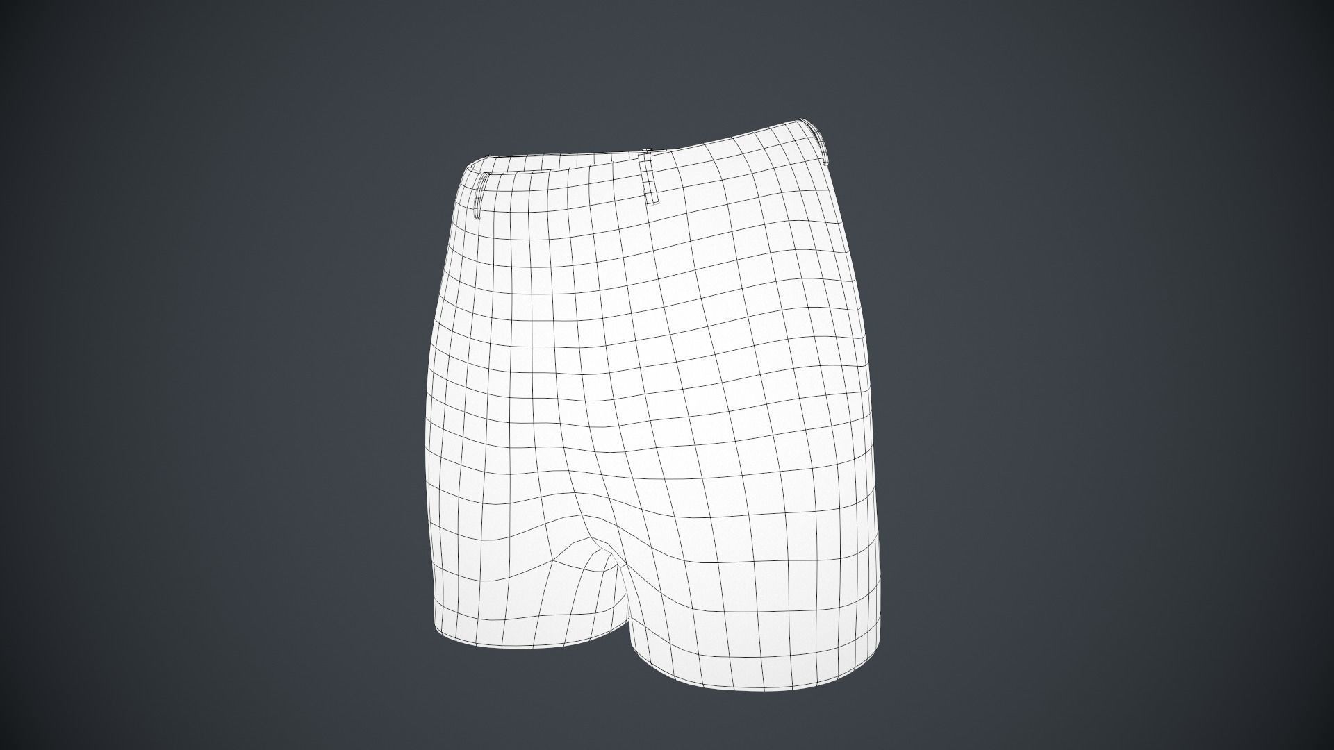 Black Shorts Style 1 Low-poly 3D model_14