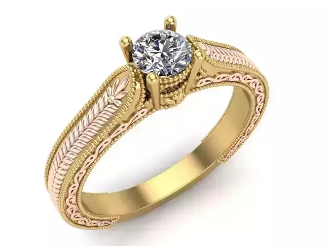 Solitaire Diamond Ladies Gold Ring