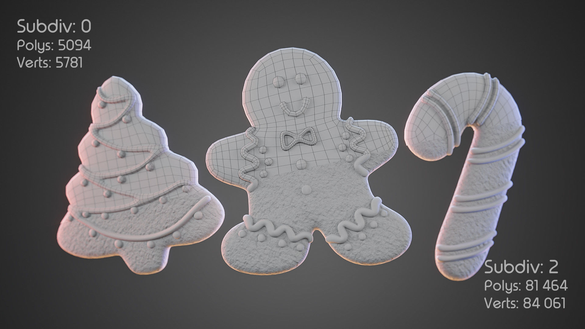 Christmas cookies  Low-poly 3D model_1
