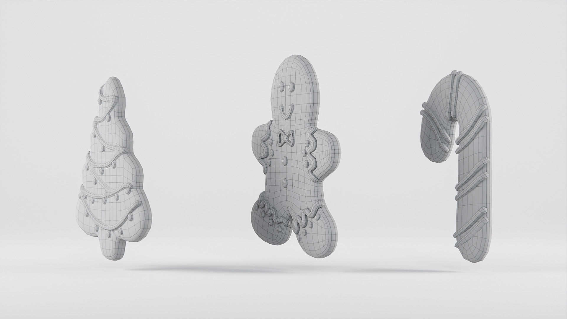 Christmas cookies  Low-poly 3D model_11