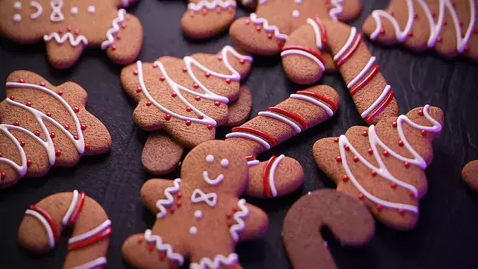 Christmas cookies  Low-poly 3D model 3