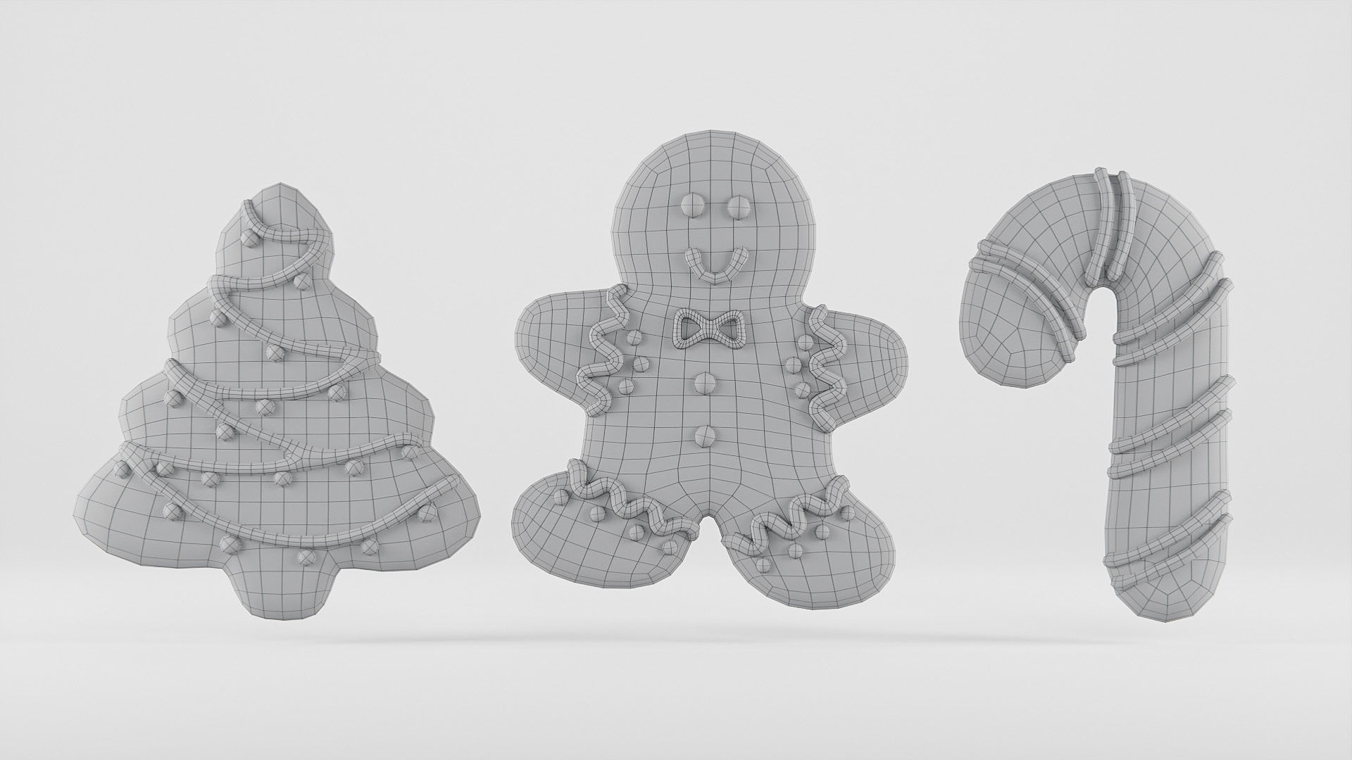 Christmas cookies  Low-poly 3D model_10