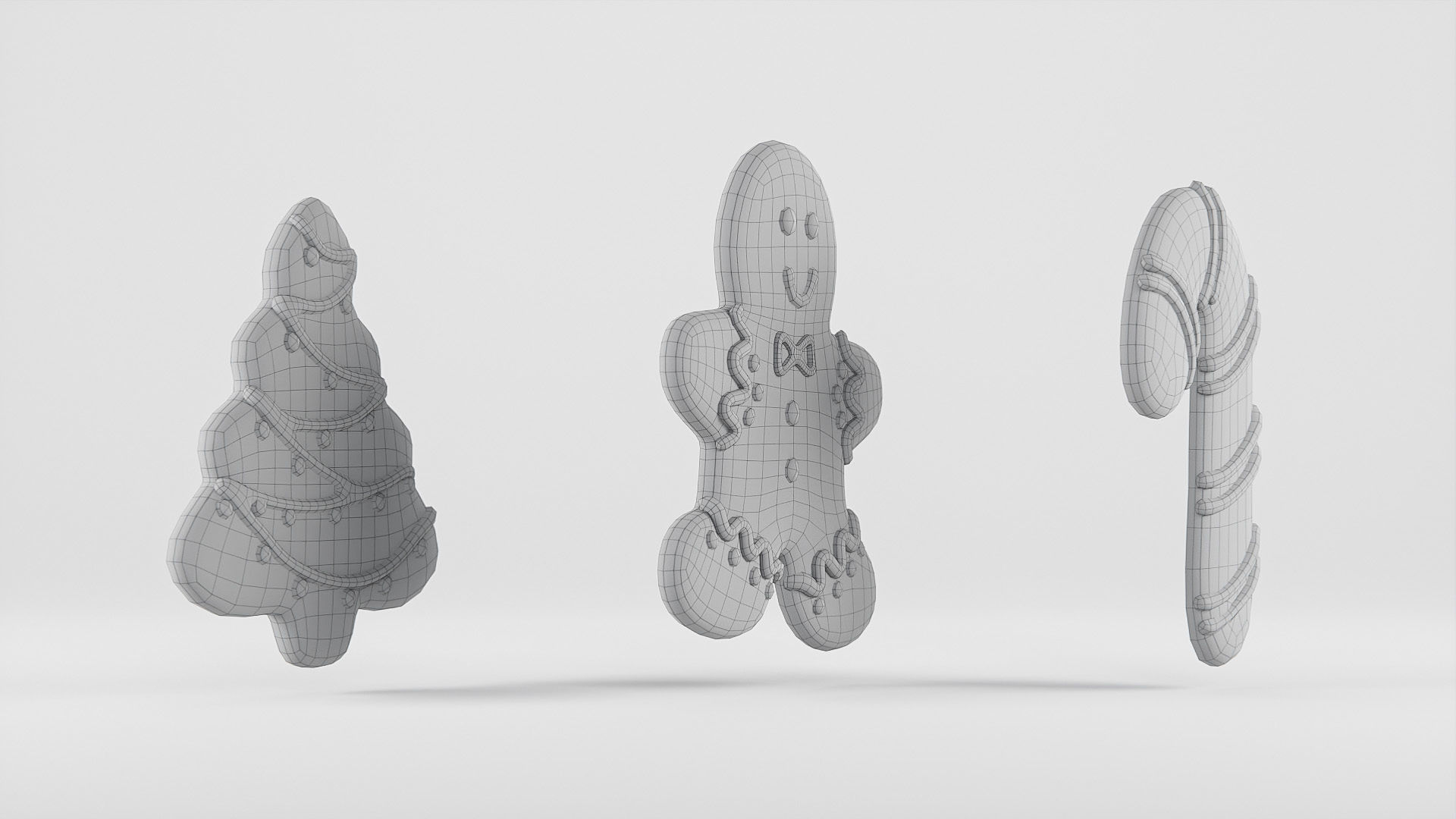 Christmas cookies  Low-poly 3D model_15