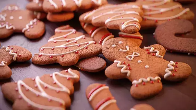 Christmas cookies  Low-poly 3D model 4