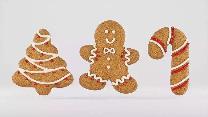 Christmas cookies  Low-poly 3D model 5