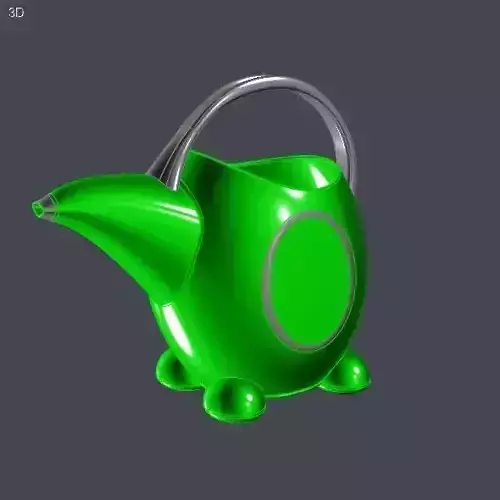 Green kids watering can 3D model