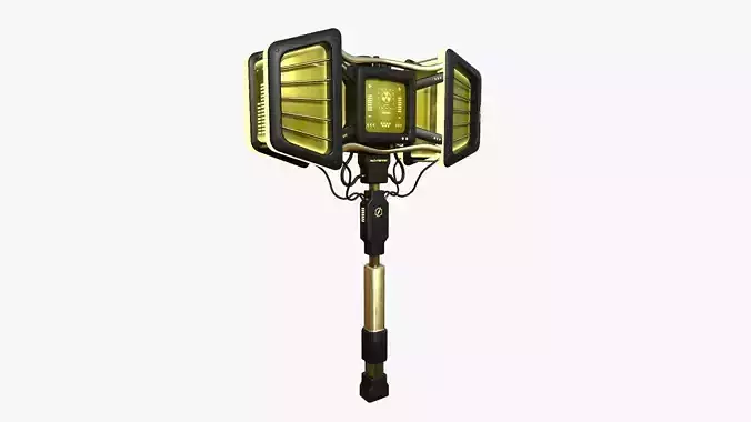 SciFi War Hammer A05 Black Yellow - Sci Fi Weapon Design Low-poly 3D model