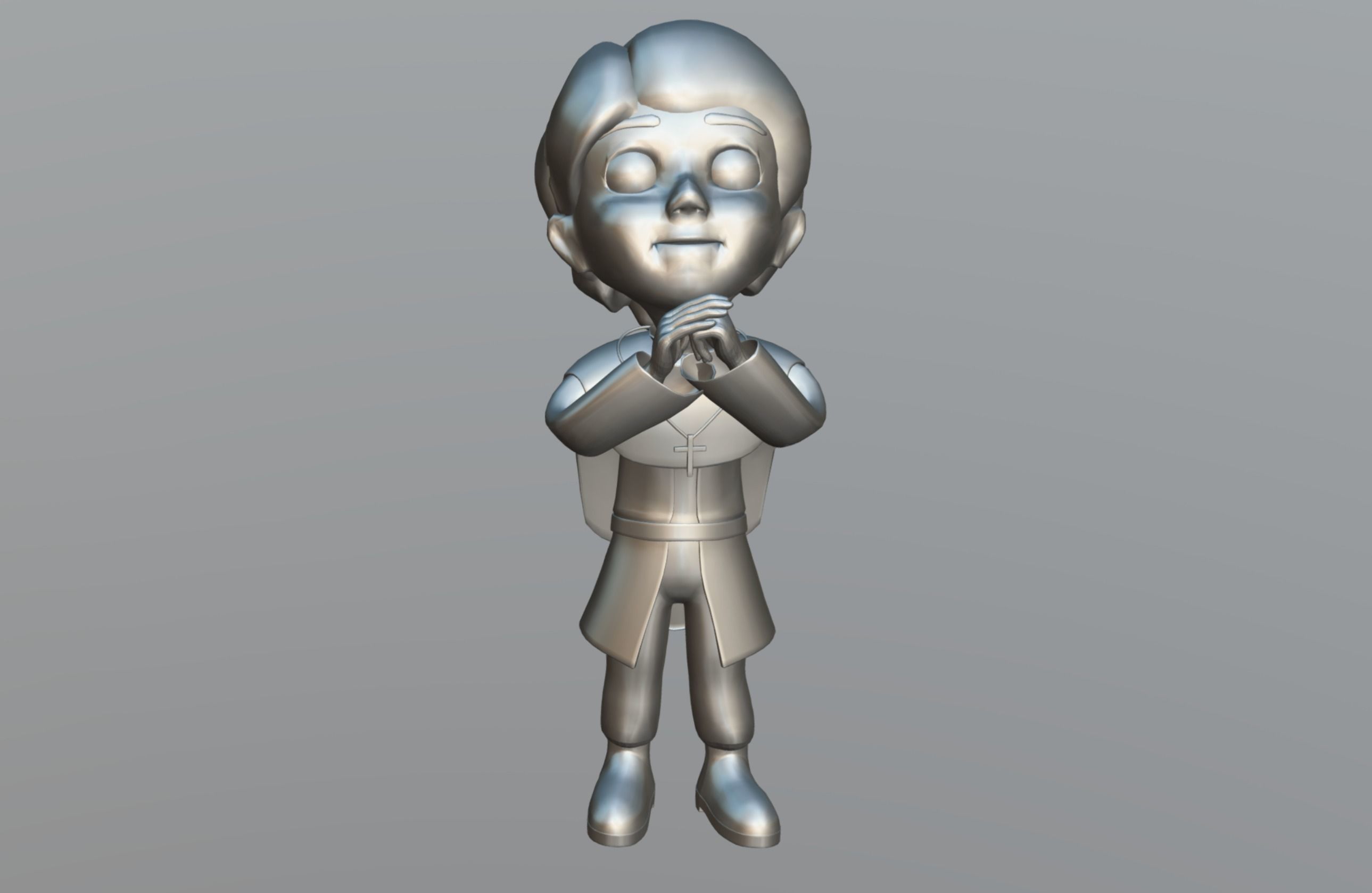 Cartoon Priest Low-poly 3D model_14
