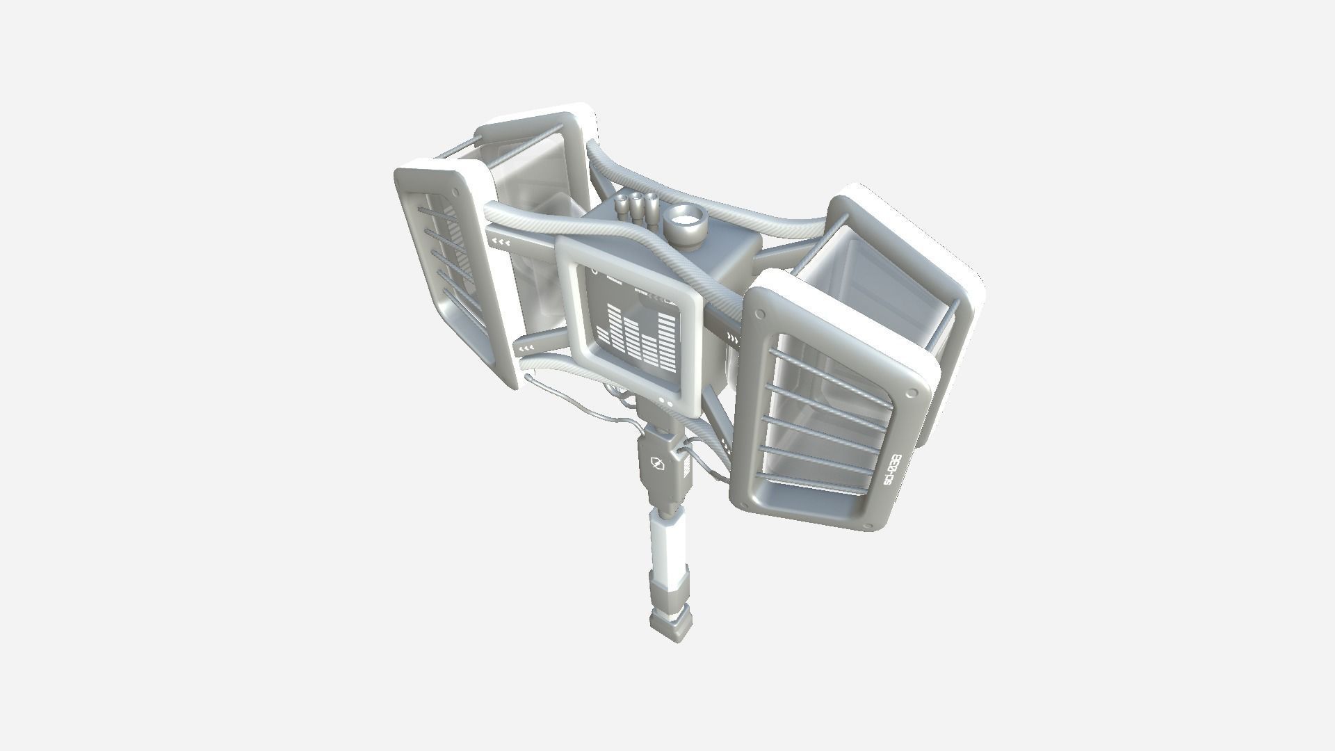 SciFi War Hammer A06 Full White - Sci Fi Weapon Design Low-poly 3D model_3