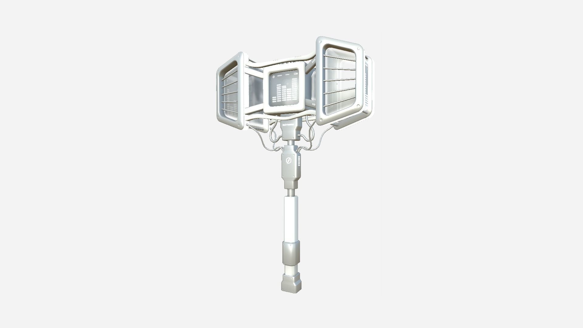 SciFi War Hammer A06 Full White - Sci Fi Weapon Design Low-poly 3D model_1