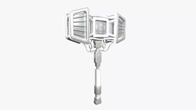 SciFi War Hammer A06 Full White - Sci Fi Weapon Design Low-poly 3D model