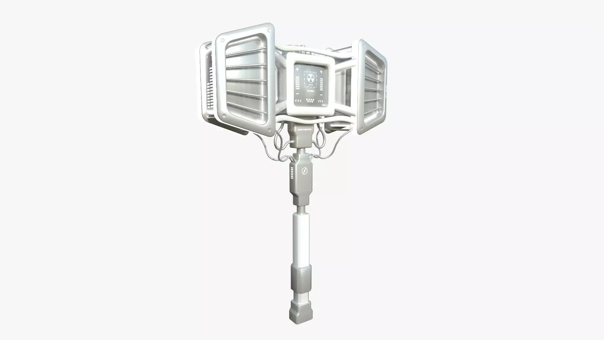 SciFi War Hammer A06 Full White - Sci Fi Weapon Design Low-poly 3D model_0
