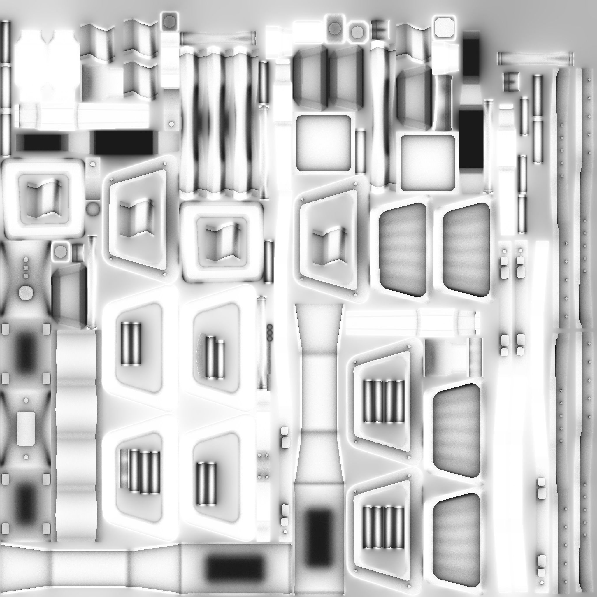 SciFi War Hammer A07 Black White - Sci Fi Weapon Design Low-poly 3D model_19