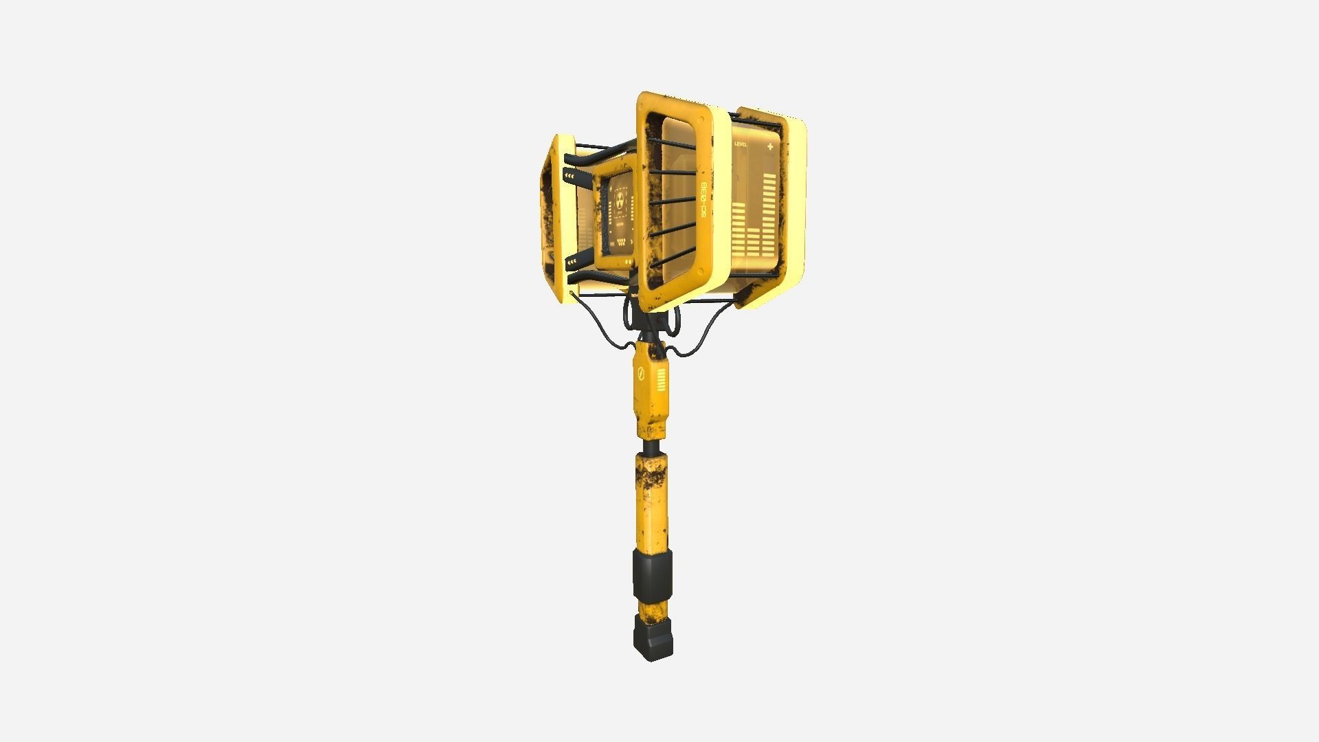 SciFi War Hammer A08 Yellow - Sci Fi Weapon Design Low-poly 3D model_2
