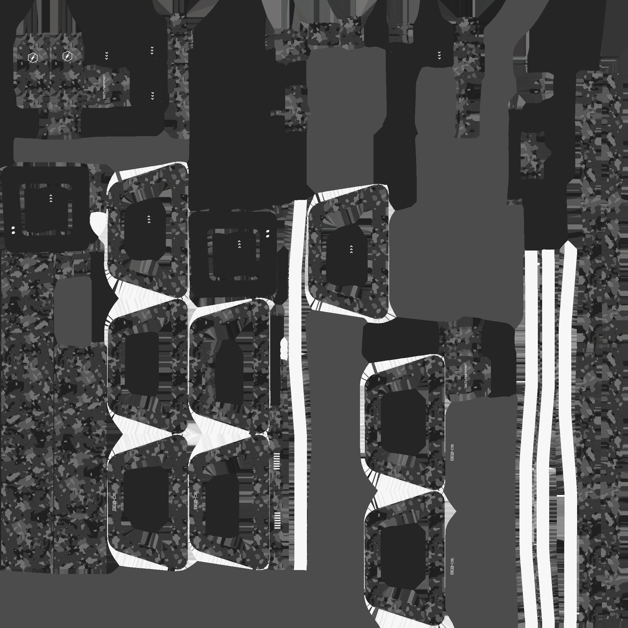 SciFi War Hammer A09 Black Camouflage - Sci Fi Weapon Design Low-poly 3D model_20