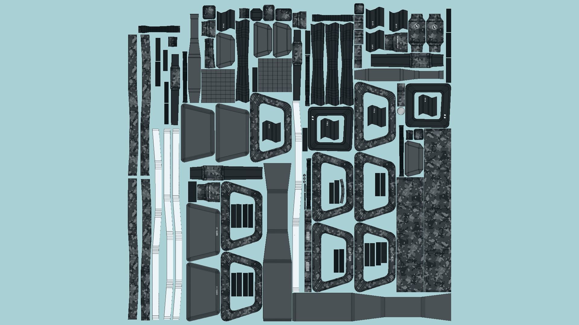 SciFi War Hammer A09 Black Camouflage - Sci Fi Weapon Design Low-poly 3D model_5