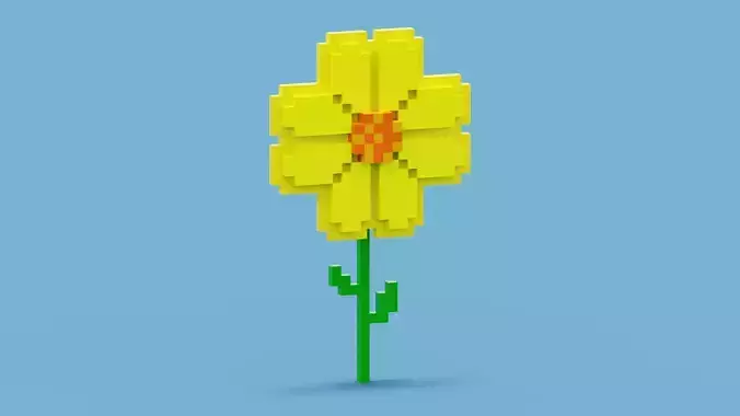 Voxel Yellow Flower