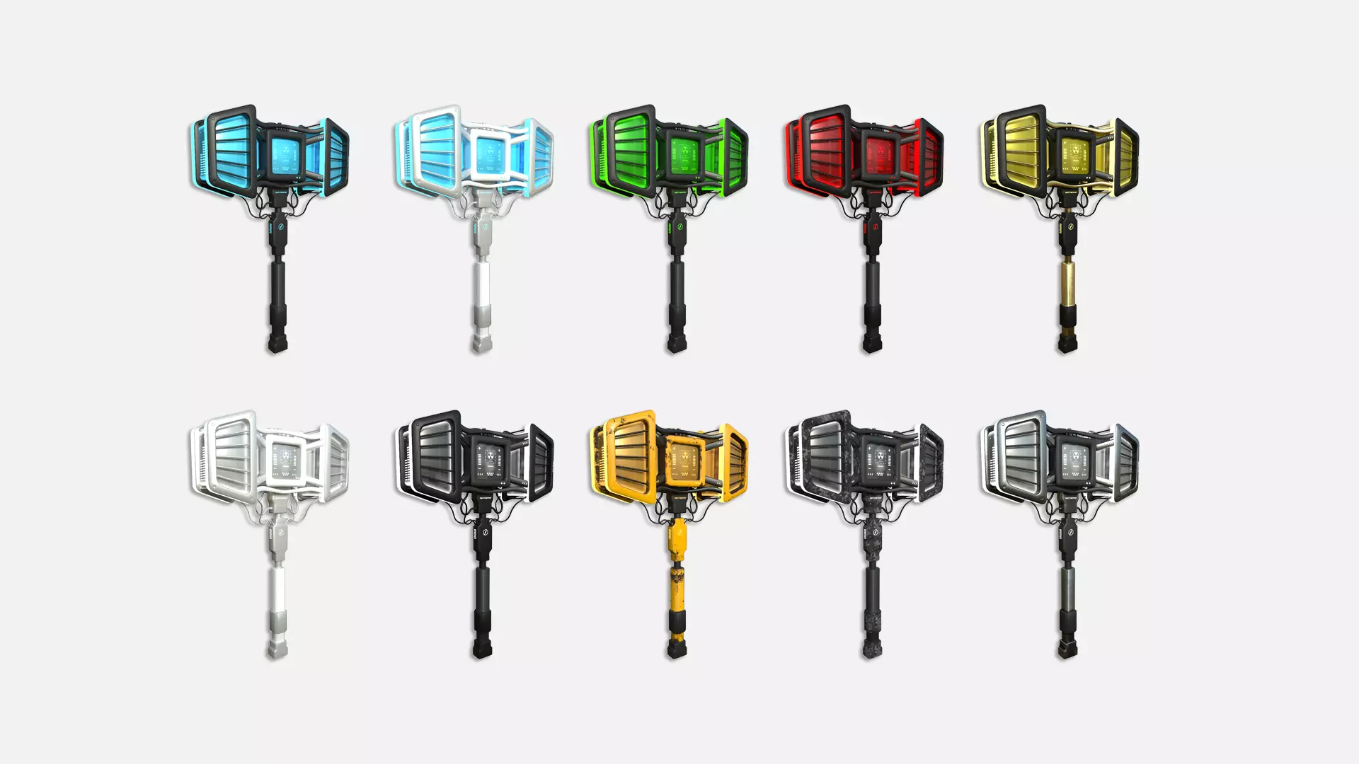 10 SciFi War Hammers A Collection - Sci Fi Weapon Design _0