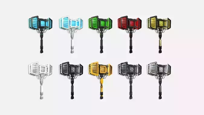 10 SciFi War Hammers A Collection - Sci Fi Weapon Design 